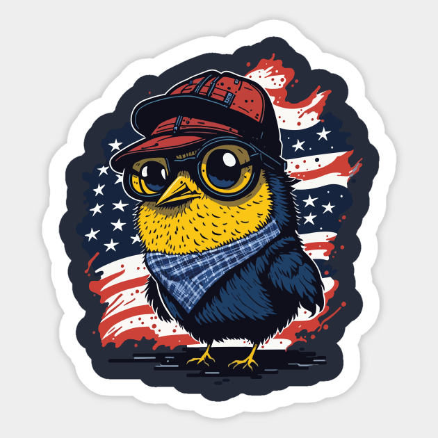 Patriotic Chicken Sticker by By_Russso
